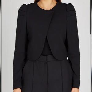Alice And Olivia Addison Black Cropped Blazer